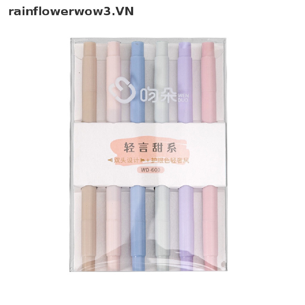 Set 6 Bút Đánh Dấu Hai Đầu Màu Sắc Kẹo Ngọt Đáng Yêu