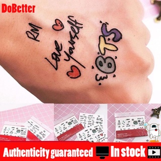 (Hàng Mới Về) Set 2 Hình Xăm Dán Chữ Bts Nghệ Thuật Độc Đáo