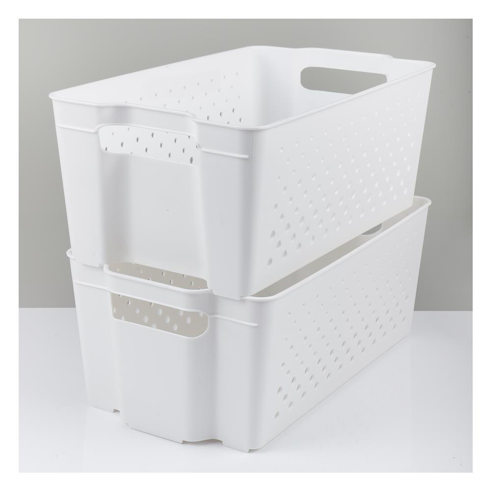 HomeBase STACKO Rổ nhựa có thể xếp chồng Thái Lan W21.4xD37xH14.7cm
