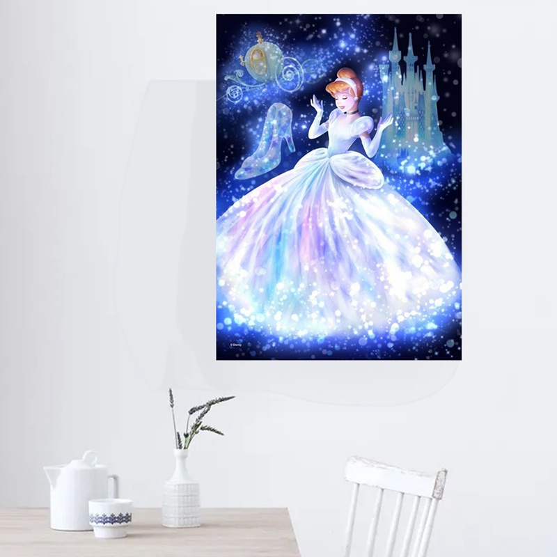 Bộ tranh đính đá tự làm hình công chúa lọ lem 30x40cm