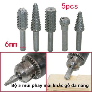 Bộ 5  Mũi Phay Mài Gỗ