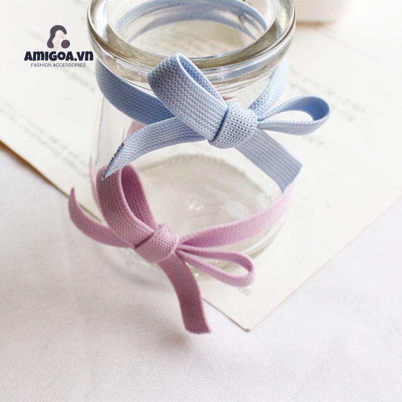 Dây Cột Tóc Cao Su Thắt Nơ Đơn Giản Thời Trang Cho Nữ