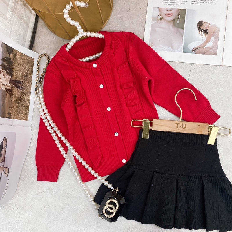 Set Váy Len Siêu Xinh Cho Bé Gái 10-21kg