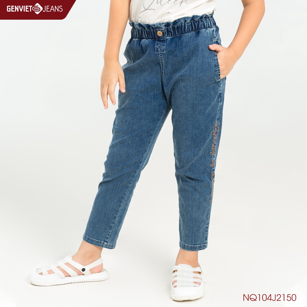 Quần jeans dài bé gái genviet thời trang trẻ em nq104j2150 - ảnh sản phẩm 7