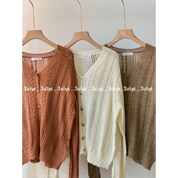 Áo cardigan len dệt mỏng cài cúc (ảnh thật shop chụp kèm video)