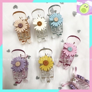 Kẹp tóc càng cua 3 răng hoa cúc nhiều màu