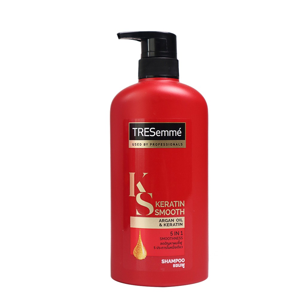 Dầu gội tái tạo tóc hư tổn TRESEMME Argan Thái Lan 425ml - chai màu đỏ - Keratin smooth