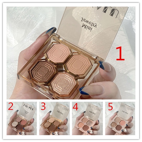 [Hàng mới về] Bảng phấn mắt 4 màu Qipin DIKALU kết cầu lì và ánh nhũ lấp lánh chống thấm nước trang điểm hàng ngày