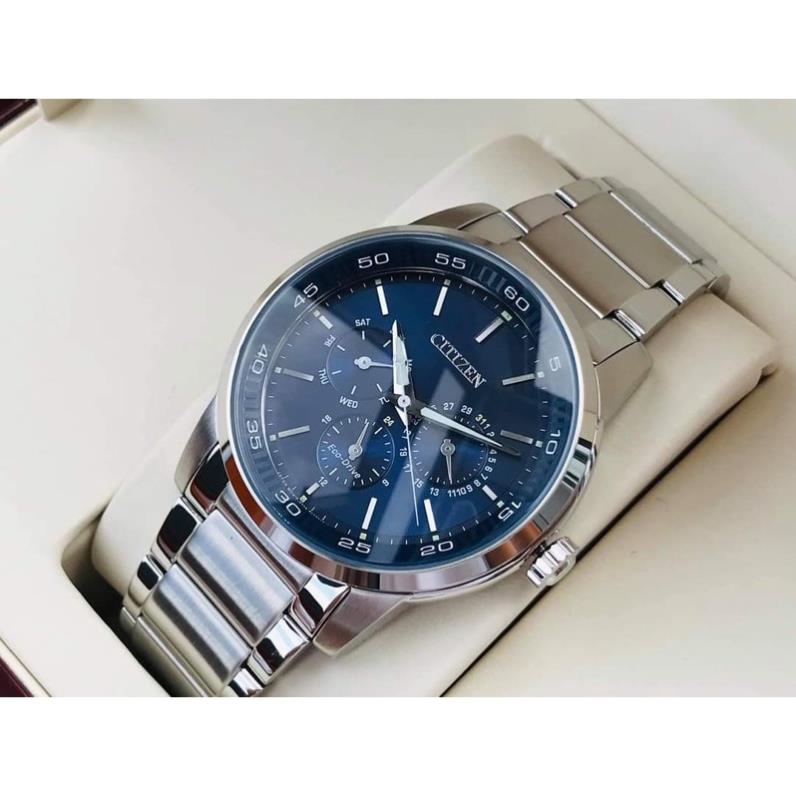 ĐỒNG HỒ NAM CHÍNH HÃNG Citizen EcoDriver BU2010-57L Dây thép không gỉ, mặt dial xanh dương đậm nam tính - VEUWATCH
