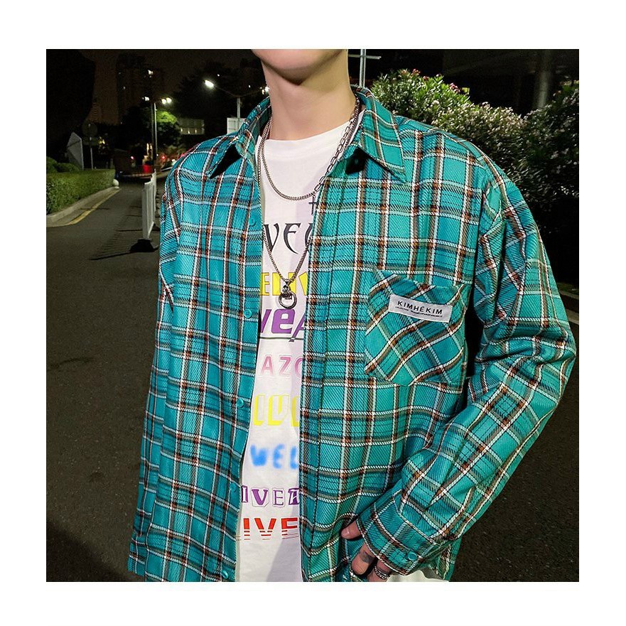 Áo sơ mi CARO UNISEX nam nữ KIMHEKIM (video ảnh thật) 2 MÀU