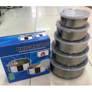 BỘ 10 CHIẾC THỐ INOX CÓ NẮP CAO CẤP
