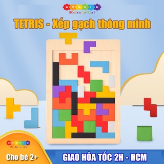 Đồ chơi bảng ghép Tetris Montessori thông minh cho bé, đồ choi ghép gạch thông minh, đồ chơi phát triển trí tuệ cho bé