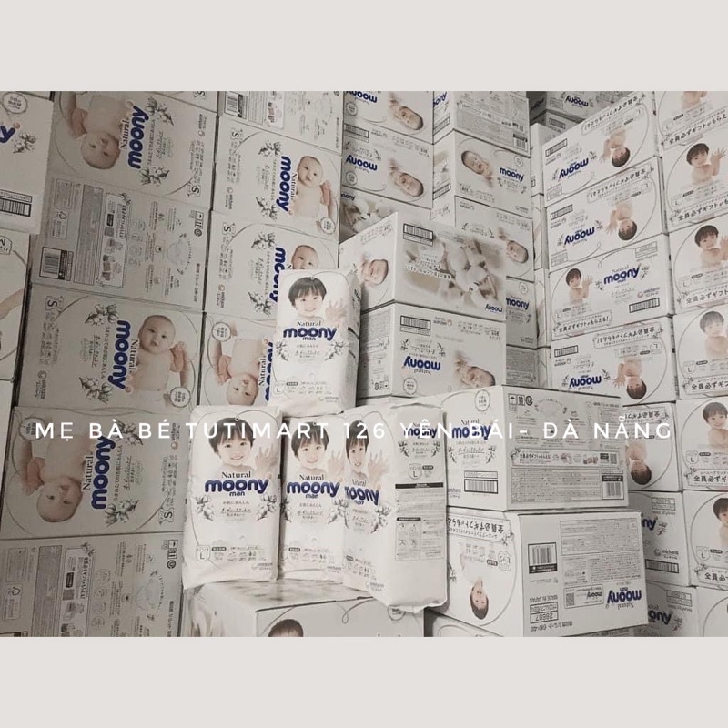 Tã bỉm MOONY NATURAL Nội Địa Nhật dán/quần NB63/S58/M46/L36/Xl32