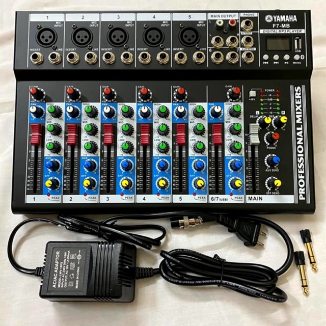 BÀN TRỘN MIXER F7 USB BLUETOOTH BÀN TRỘN ÂM THANH Giá Rẻ Chất Lượng - Mixer Livestream, karaoke