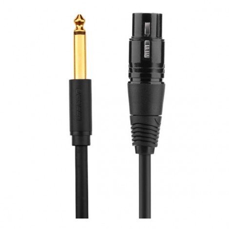 Cáp Micro Karaoke dài 3m cao cấp: Audio 6.35mm sang Canon (XLR) Ugreen 20720 - hàng chính hãng