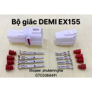 Bộ giắc Demi Ex155_bộ giắc chống nước 4P 4 lỗ (1 bịch 10 bộ)