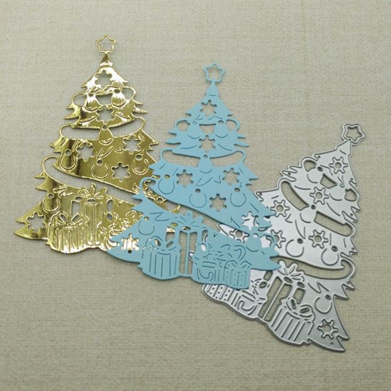 Khuôn cắt giấy làm từ kim loại hình cây thông giáng sinh trang trí scrapbook