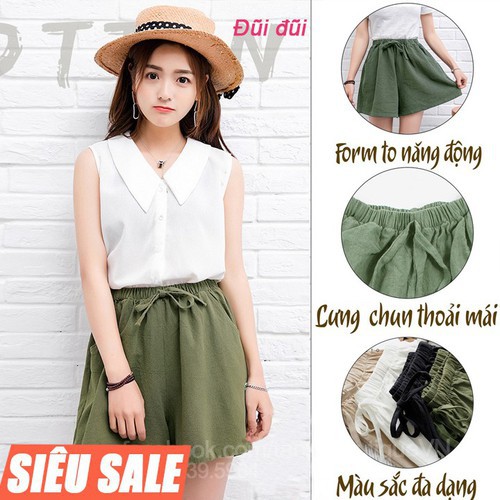 Quần short nữ chất đũi siêu mát 623