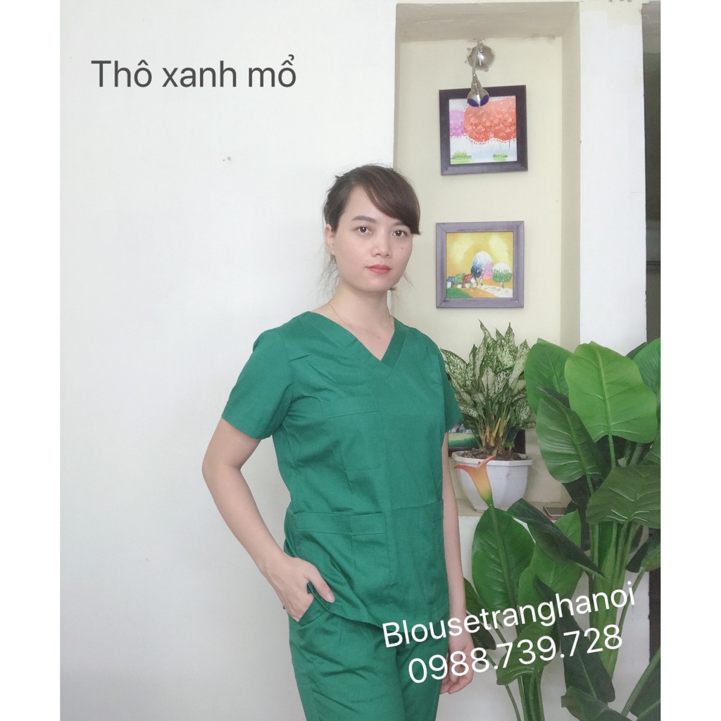 Bộ Scrups bác sĩ, bộ kĩ thuật viên phòng mổ, quần áo blouse nữ- Blouse trắng hà nội