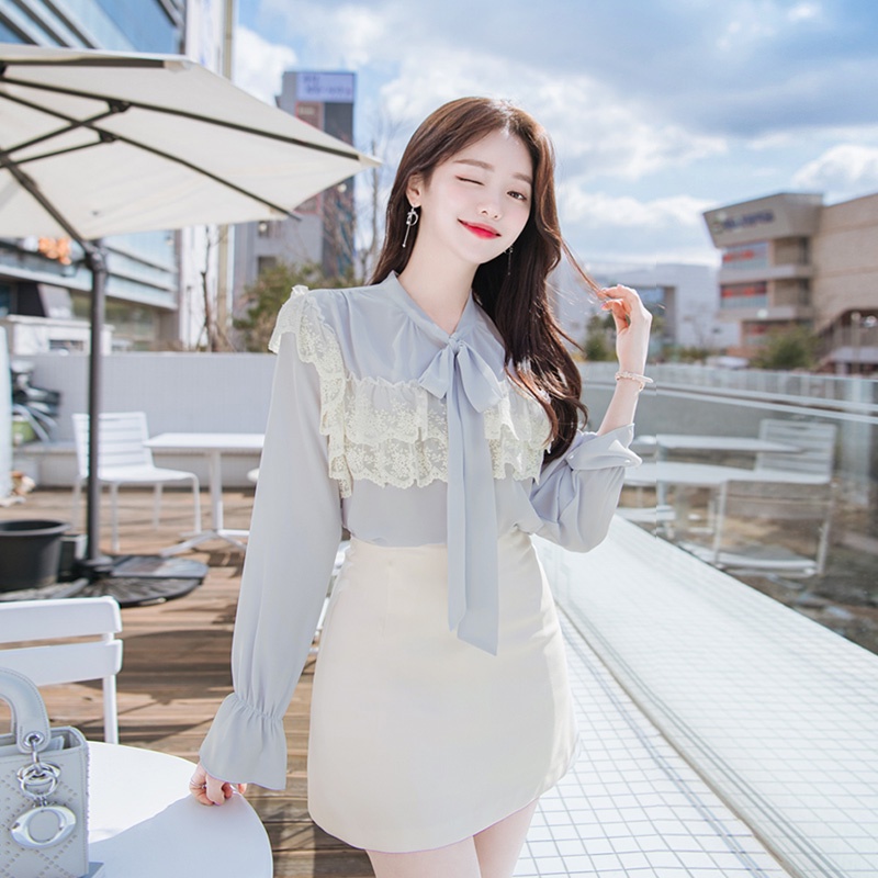 Thời trang nữ áo sơ mi form rộng đẹp basic cao cấp hàng hiệu công sở văn phòng Yu House Hàn Quốc tay dài xanh trời 32A9
