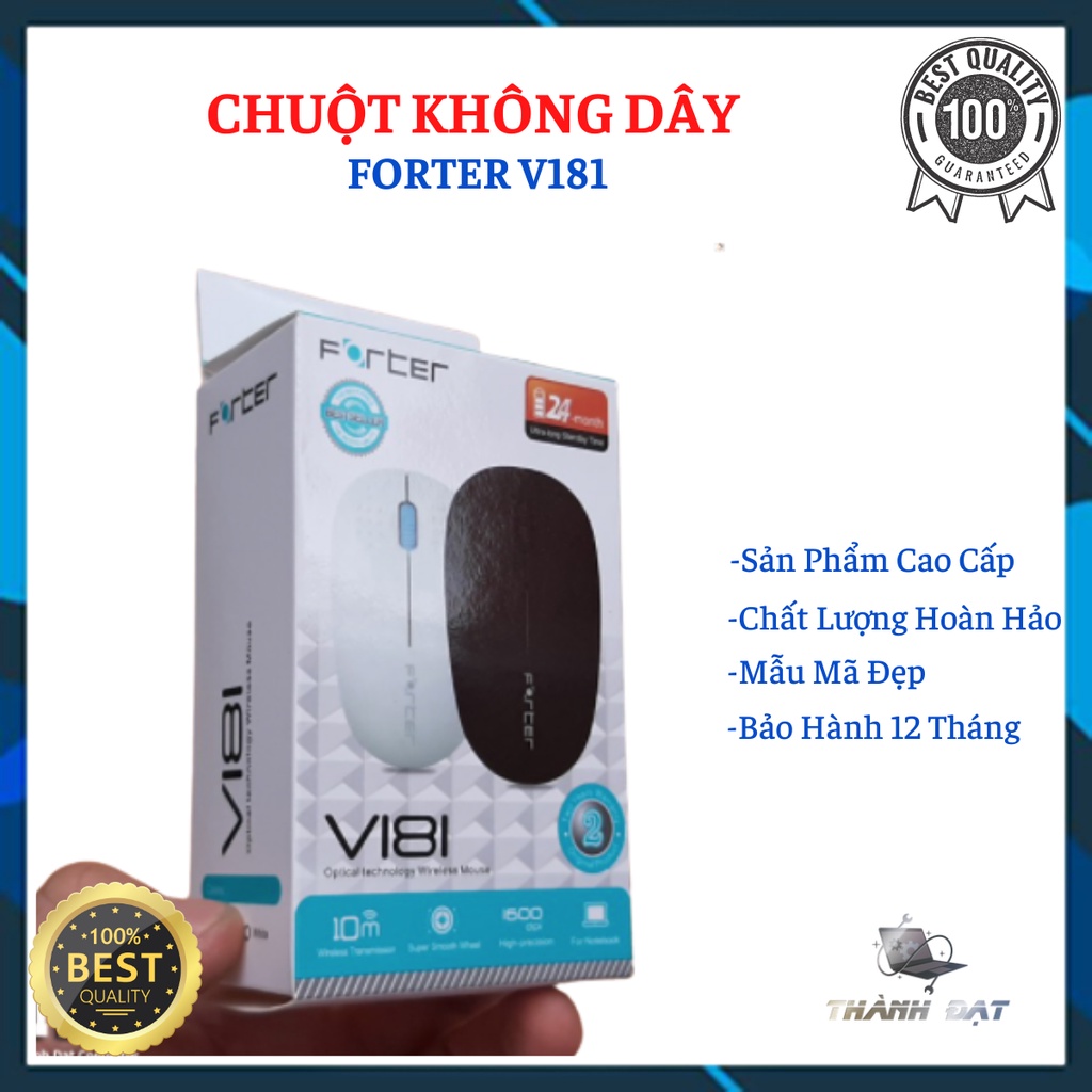 Chuột Không Dây,  Chuột không dây Forter V181 tặng kèm pin, bảo hành 12 tháng