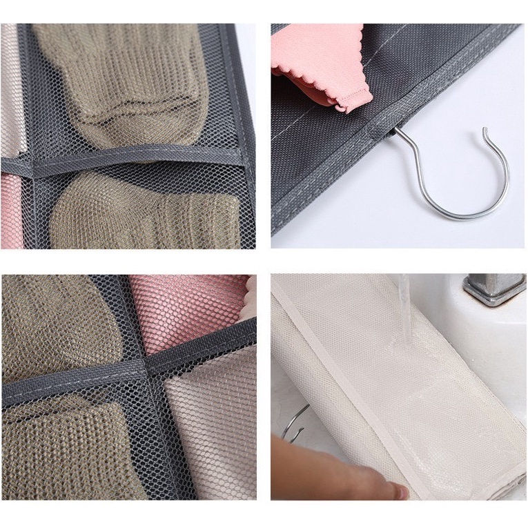 Túi treo tường đựng đồ lót, tất 30 ô tiện dụng chất đẹp GD59