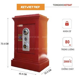 Két Sắt Công Đức Việt Tiệp Có Khe Bỏ Tiền CĐ315 Khóa Cơ Chống Cháy Nặng 80-110-150KG Bảo Hành 5 Năm (Miễn Phí Giao Hàng)