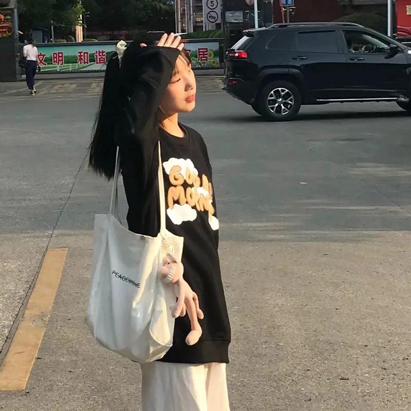 NRVP Áo Thun Nữ Dài Tay Cổ Tròn Thời Trang Hàn