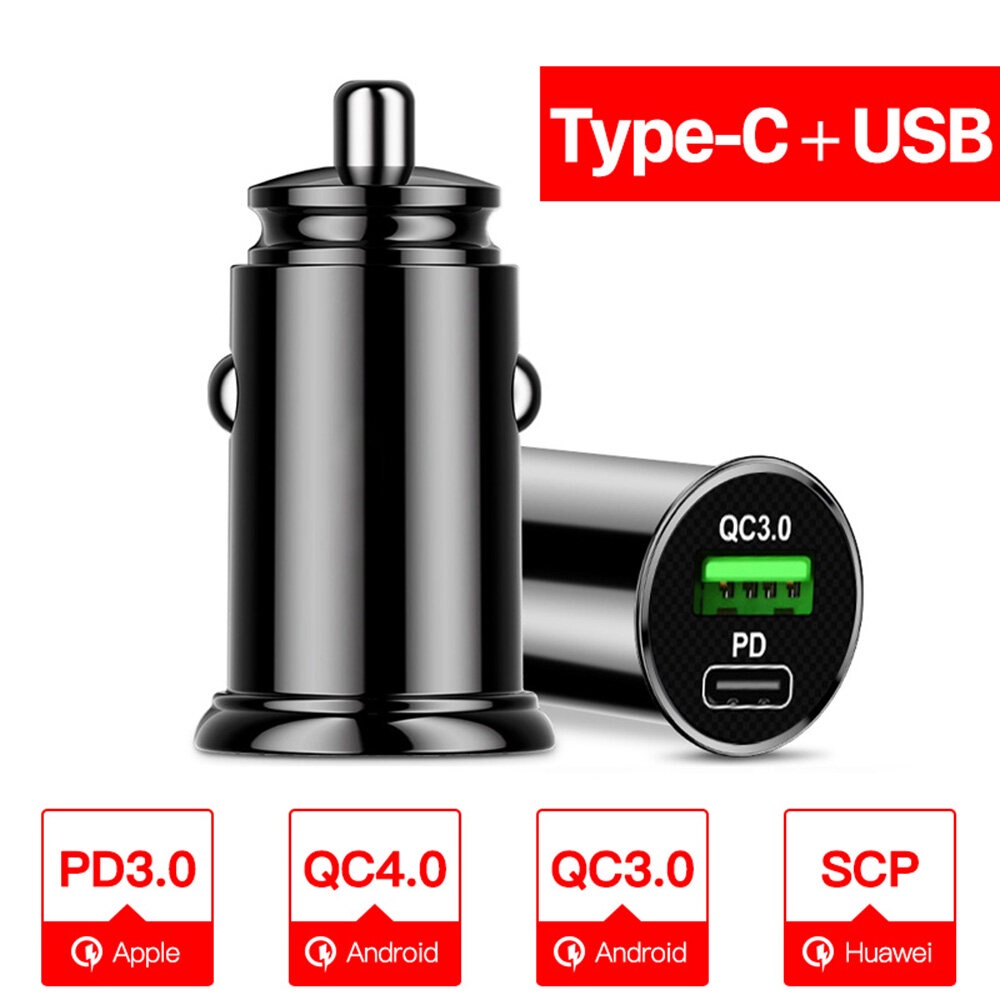 Tẩu sạc ô tô 2 cổng usb làm bằng kim loại sơn tĩnh điện phủ ABS có màn led báo điện áp | Sạc điện thoại trên xe hơi