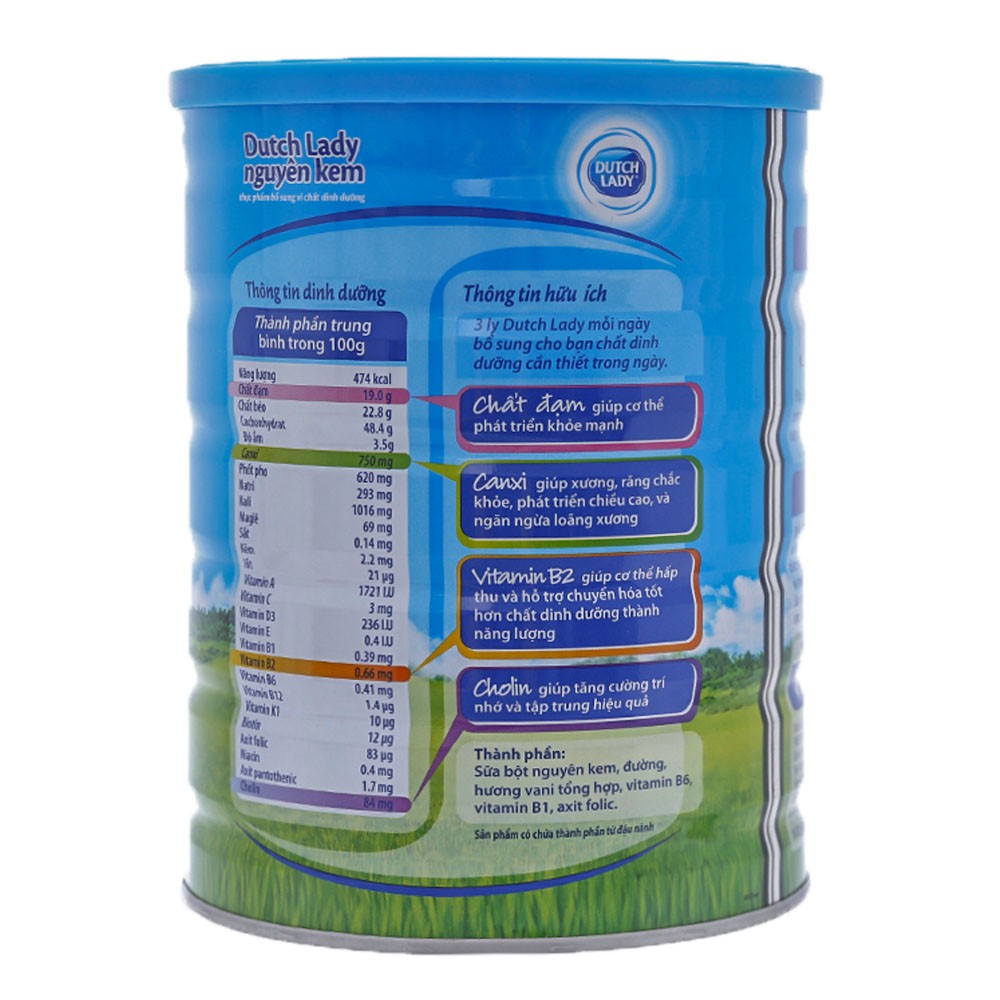 [CHÍNH HÃNG] Sữa Bột Fresland Campina Dutch Lady Nguyên Kem Hộp 900g