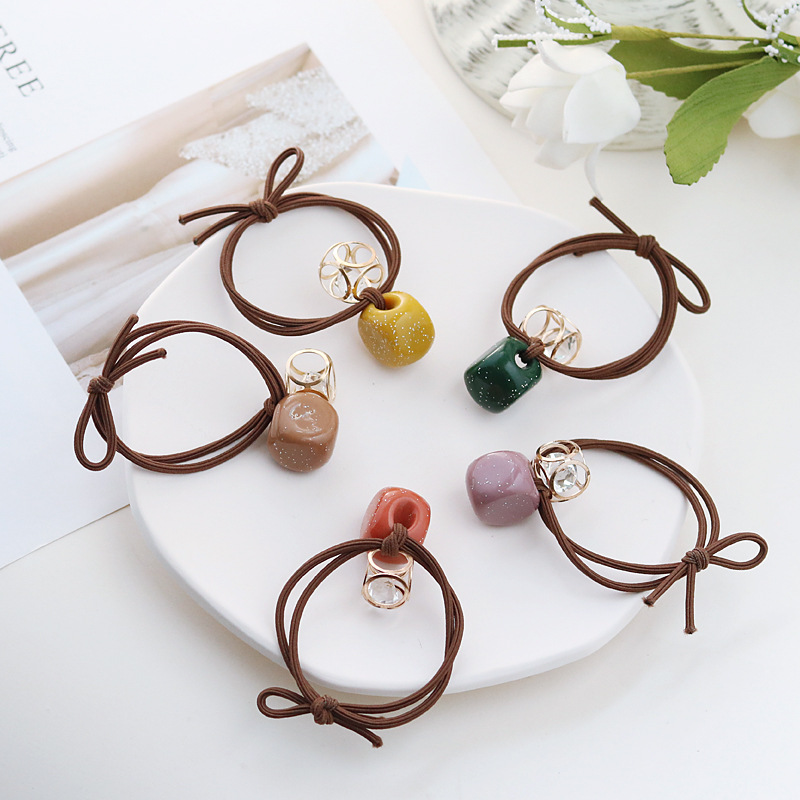 Dây buộc tóc đính đá phong cách xinh xắn đáng yêu dành cho nữ