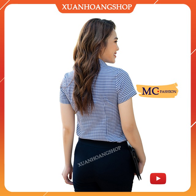 Áo Sơ Mi Nữ Công Sở Mc Fashion, Size Đủ, Kẻ Sọc Caro, Tay Ngắn Cộc Đẹp  Vải Lụa, Màu Xanh Tím Than Trắng Hồng Đỏ, A652 | BigBuy360 - bigbuy360.vn