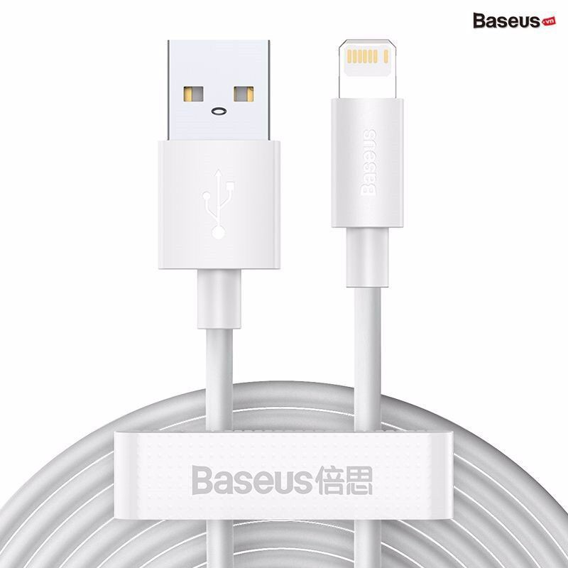 ✅Combo 2 Sợi Cáp Sạc iPhone Baseus Simple Wisdom Data Cable Kit, USB to Lightning, Sạc Nhanh 2.4A, Dây Cáp Dài 1.5M