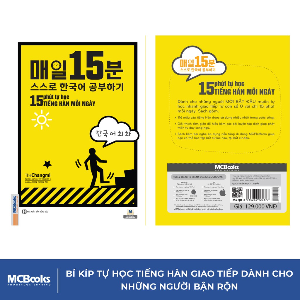Sách 15 Phút Tự Học Tiếng Hàn Mỗi Ngày Kèm App Học Online