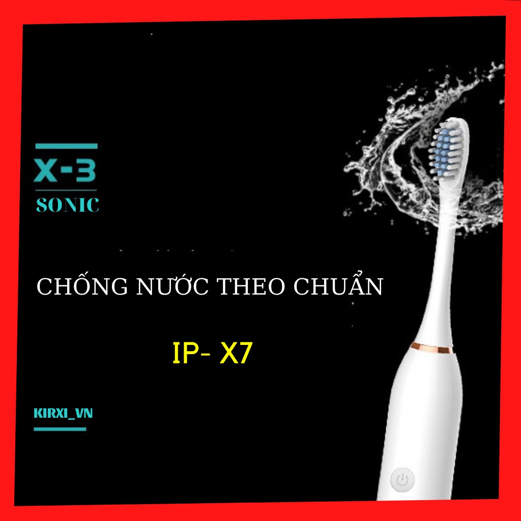BÀN CHẢI ĐIỆN Sonic X3 6 chế độ Hàng nội địa Trung quốc cao cấp + TẶNG KÈM 3 ĐẦU BÀN CHẢI