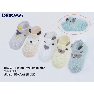 Set 5 đôi tất lưới in hình Dokma