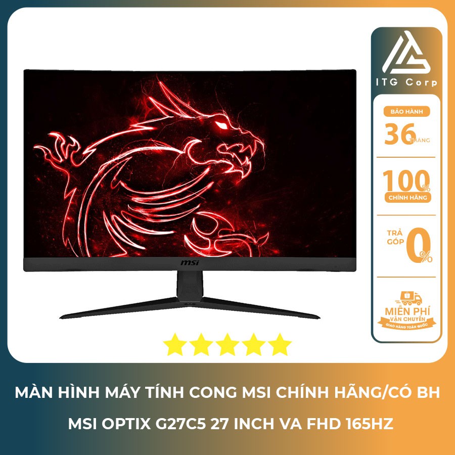 Màn hình máy tính cong MSI Optix G27C5 27 inch VA FHD 165Hz