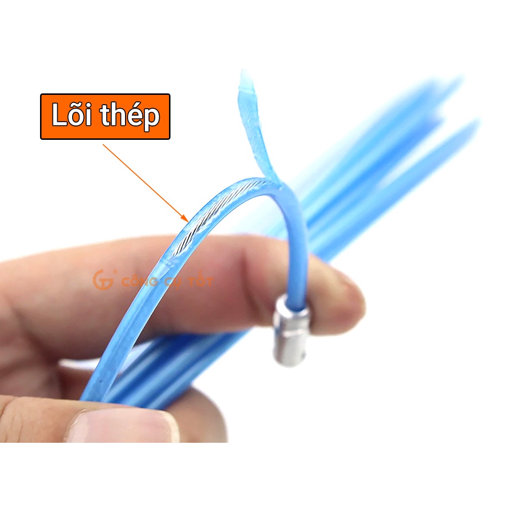 Dây mồi luồn ống lõi thép 1.2 ly vỏ xanh đầu bánh xe
