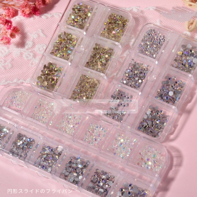 Khay đá tròn 6 ô ,12 ô mix size trang trí móng