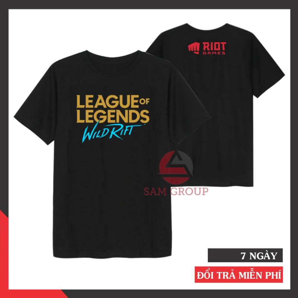 Áo Liên Minh Tốc Chiến Logo League of Legends Wild Rift Cổ Tròn 2 Màu Đen Trắng Cực Chất Hot Trend 2021