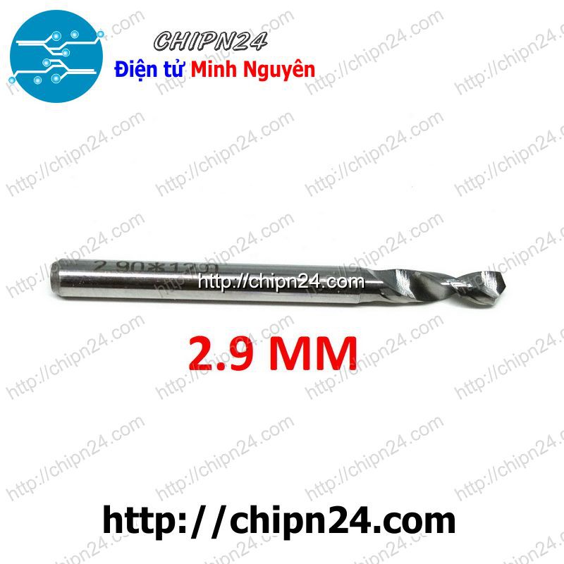 [1 CÂY] Mũi khoan mạch in CNC HỢP KIM 2.9mm (Mạch điện tử, PCB)