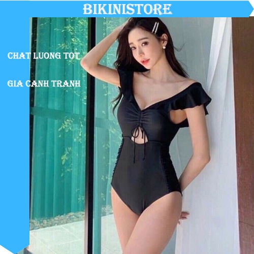 BIKINI Liền Thân Cánh Tiên - BININISTORE - Màu Đen-Cam Đất