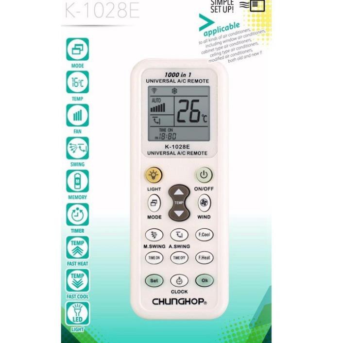 Remote máy lạnh đa năng Chunghop K-1028E Điều Khiển Được Mọi Máy Điều Hòa