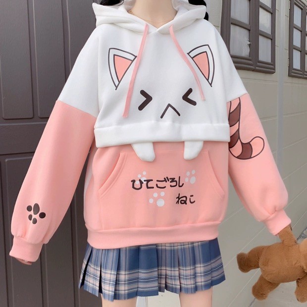 AHMN - ÁO HOODIE MÈO NHẬT