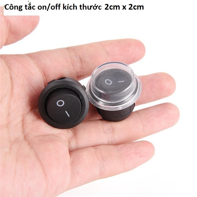 1 Công Tắc 2 Chấu On-Off Spst Tròn Chống Nước Cho Xe Hơi - Kích thước 2cm*2cm