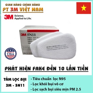 2 tấm lọc bụi 3M 5N11 Chính hãng tại Hà Nội