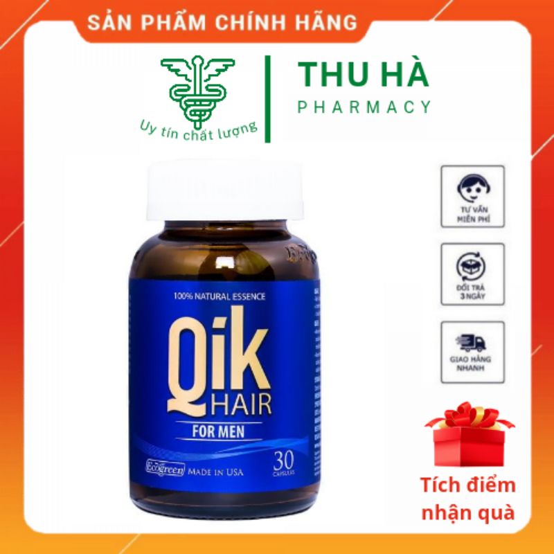 [CHÍNH HÃNG] Viên uống hỗ trợ giảm rụng tóc , kích thích mọc tóc Qik Hair formen