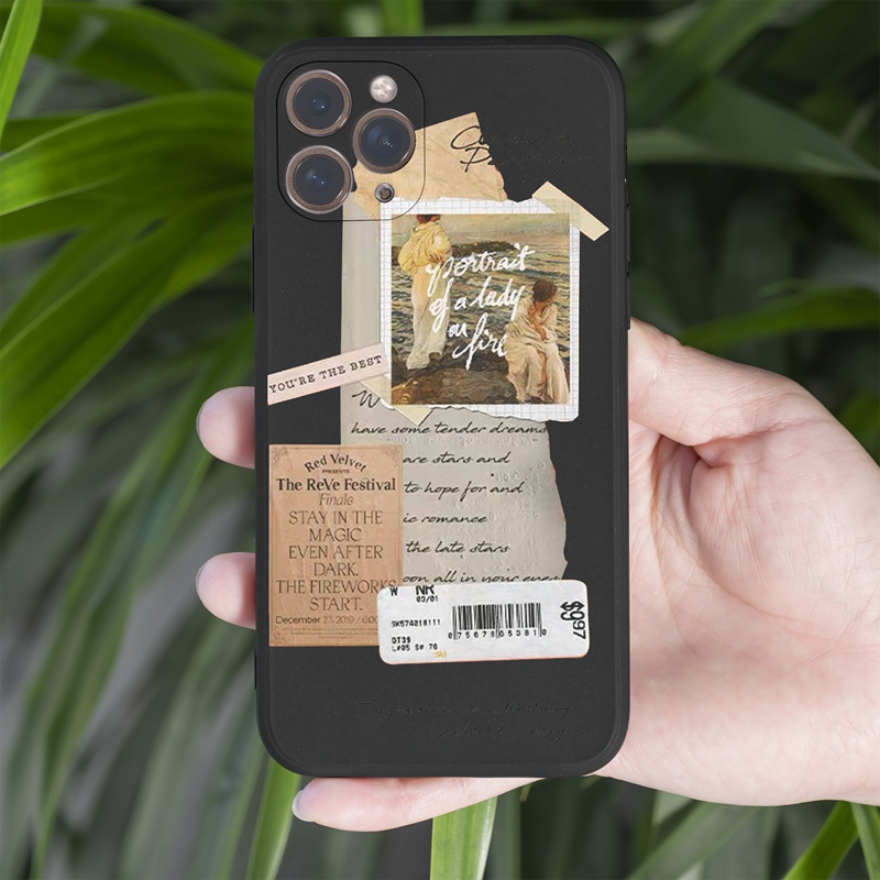 Ốp lưng iphone Ốp điện thoại silicon mềm in hình hình vintage thích hợp cho iPhone Xs Max 7 8plus 11 Pro Max XR 12 13mini