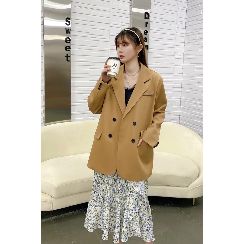 Áo Khoác Blazer Nữ BigSize 4 Nút Hàng Cao Cấp - Dáng Rộng Như Hình - BLA22045