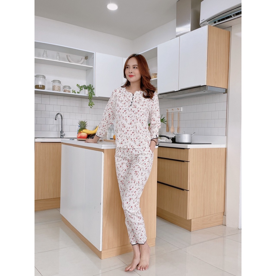 đồ bộ mặc nhà ,đồ bộ nữ,bộ ngủ tay lỡ lụa loại 1 tay viền | BigBuy360 - bigbuy360.vn